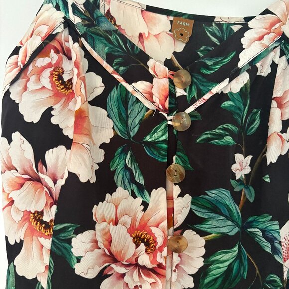 FARM RIO 100% Silk flower mini dress - Picture 3 of 4